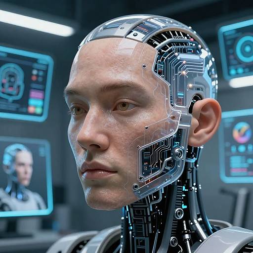 AI Crafting Lifelike Robotic Face