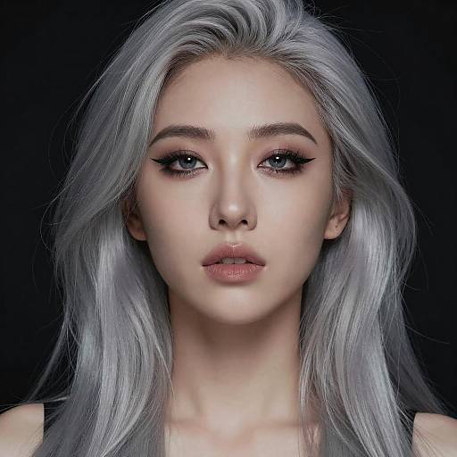 Dramatic Portrait of a Silver-Haired Beauty