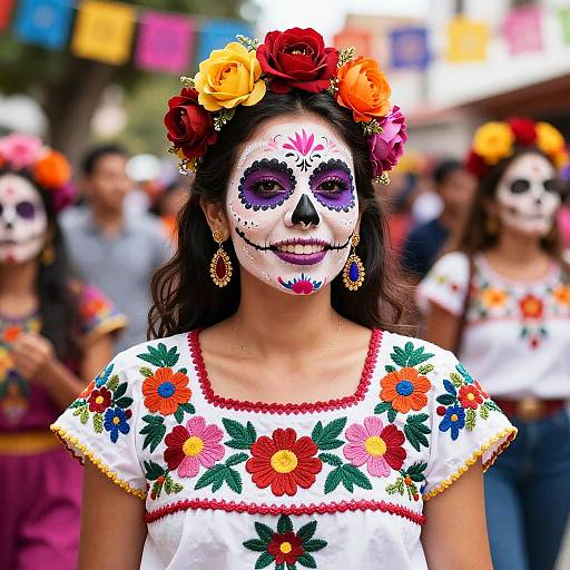 Smiling Mexican Woman Day of the Dead