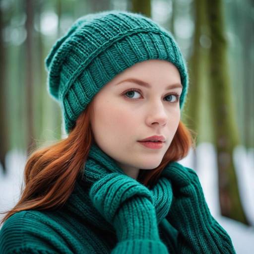 Serene Redhead in a Snowy Forest