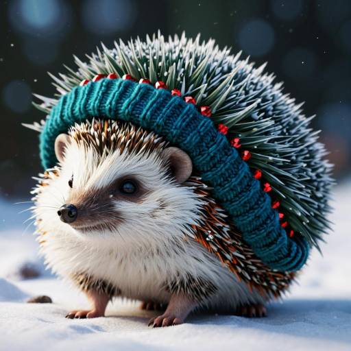 Charming Hedgehog in Cozy Winter Hat Charming Hedgehog in Cozy Winter Hat