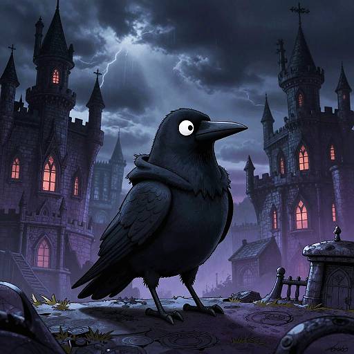 Tim Burton Style Gothic Crow