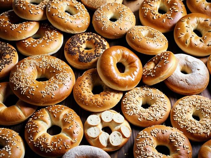 Adorable Bread and Bagel Wallpaper Design