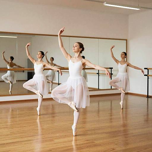 Ballet Dancers Rehearsing Gracefully