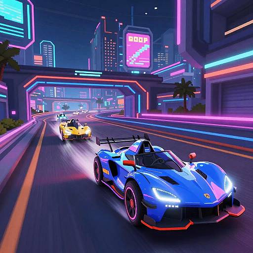 Futuristic Neon 2D Hover Racing