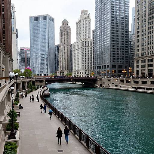 Chicago Riverwalk Urban Perspective