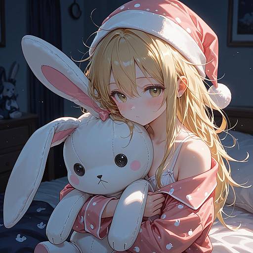 Cozy Bedroom Scene with Young Girl