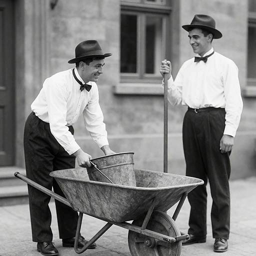 Vintage Black-and-White Photo of Two Men