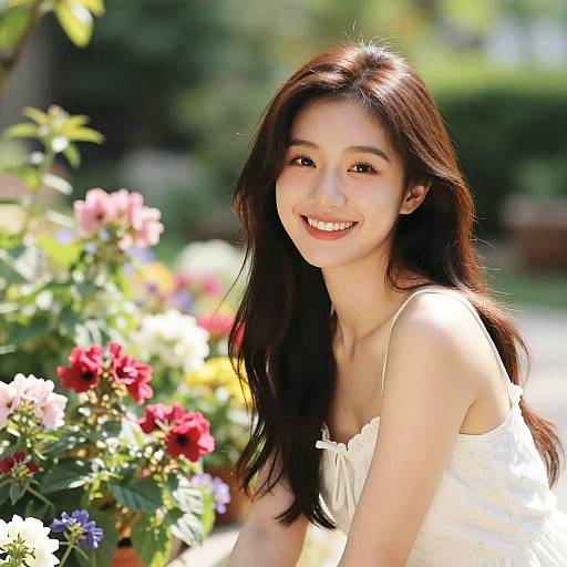 Asian MILFs in Vibrant Garden