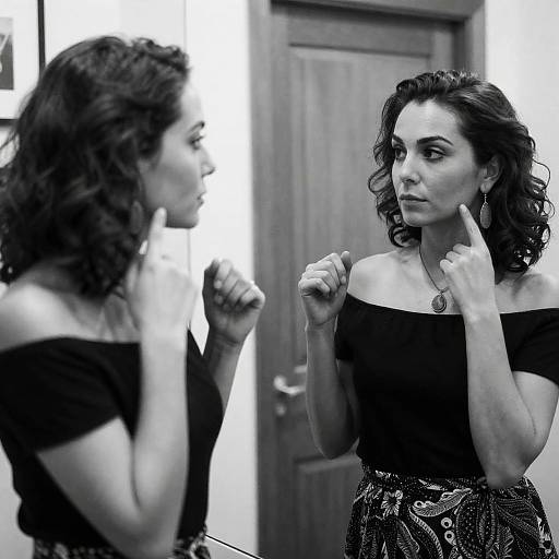 Elegant Black-and-White Portrait of Reflection