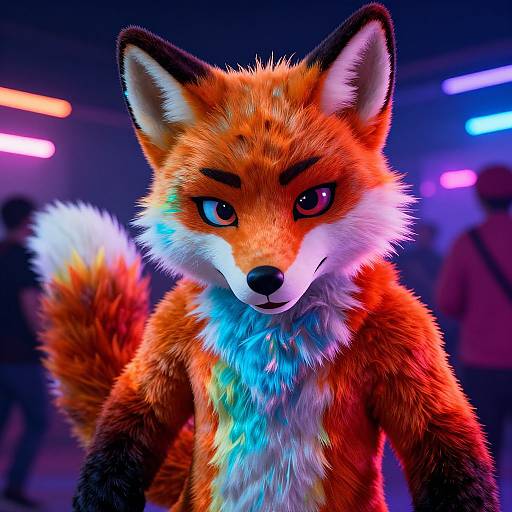 Realistic Fox Furry Costume at Neon Rave