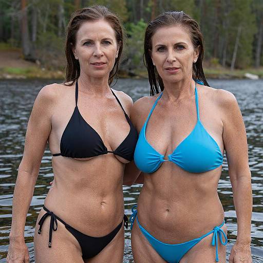 Portrait of Two Women in Lake