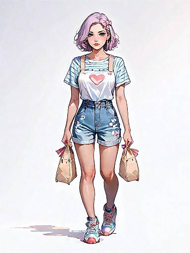 Young Woman in Casual Summer Outfit