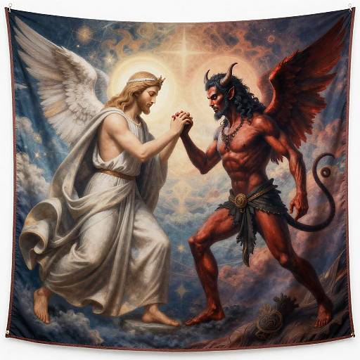 Eternal Tapestry: God and Devil Entwined