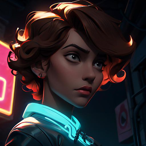 Curly Haired Infiltrator in Neon Shadows