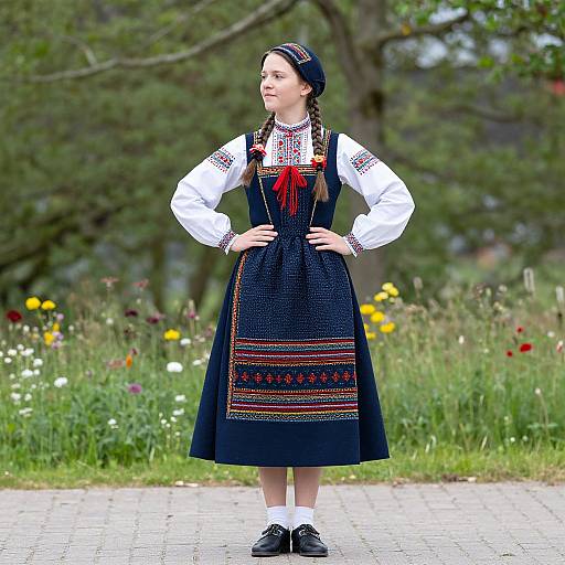Danish Folk Dance Costume Portrait