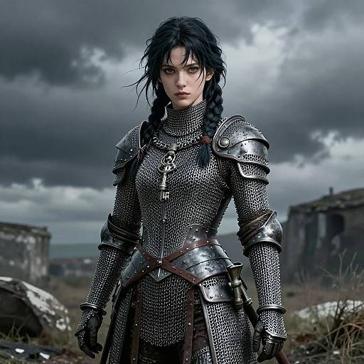 Serious Irish Girl in Vintage Chainmail