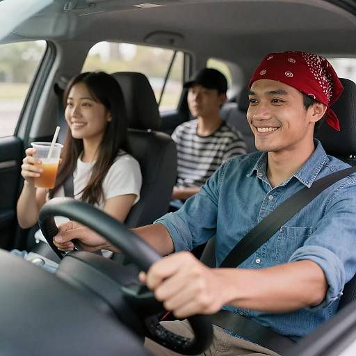 Cheerful Road Trip Car Photography