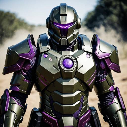 Futuristic Olive and Purple Armored Cosplay Costume