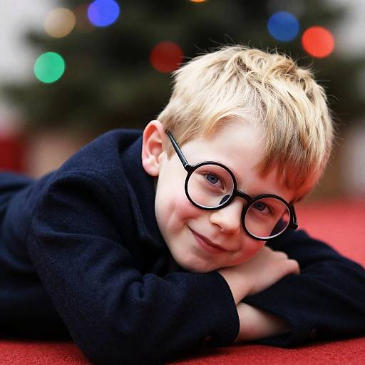 Cheerful Boy on Colorful Background