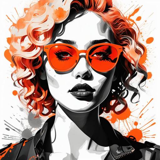 Rebellious Urban Woman Ink Portrait Rebellious Urban Woman Ink Portrait