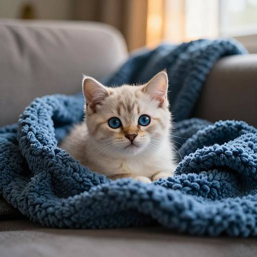 Cozy Kitten on Chunky Blanket