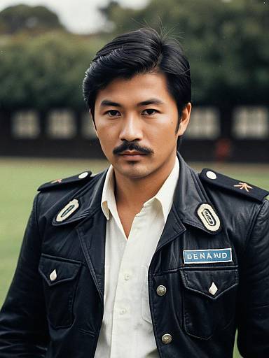 Man in Richie Benaud Costume Outdoors