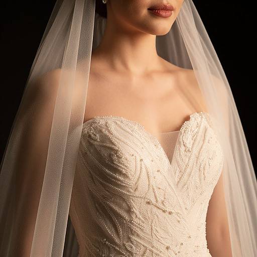 Elegant Woman in Evening Wedding Dress