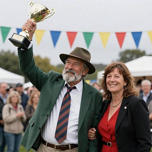 Celebrating Victory at a Festive Event