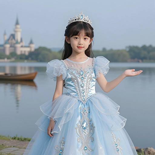 Enchanting Princess in Dreamy Lakeside Setting