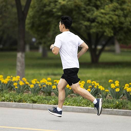 Man Running in Scenic Park