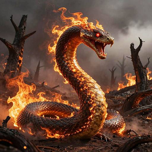 Flaming Jörmungandr in Hellscape