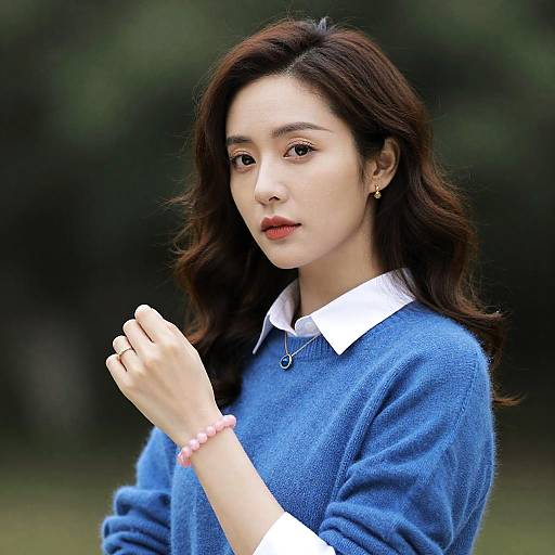 Portrait of a Fashionable Woman in Blue