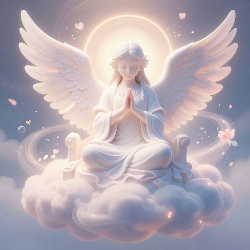 Serene Cherubim on Cloud Throne