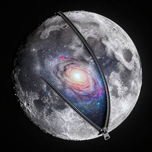 Moon Unzipped Reveals Glowing Galaxy