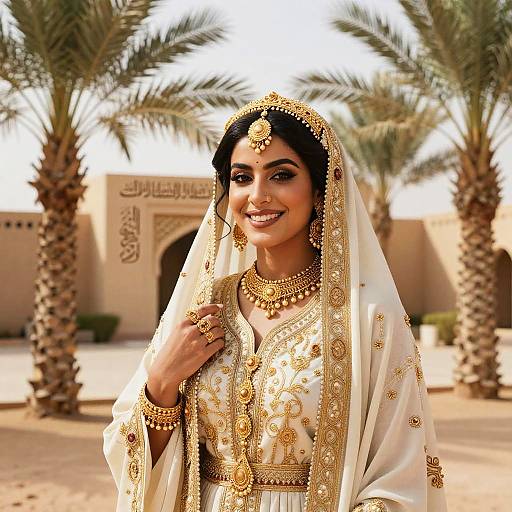Elegant Arab Beauty with Gold Accessories