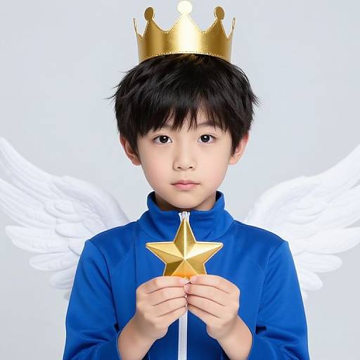 Crowned Boy with Wings and Star