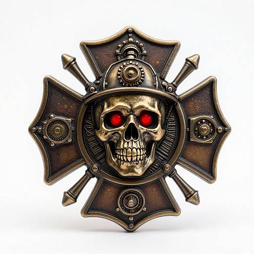 Steampunk Firefighter Challenge Coin