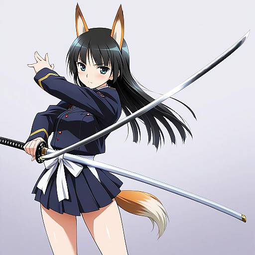Illustration of Anabuki tomoko, world witches series in the style of Ikeda shouko