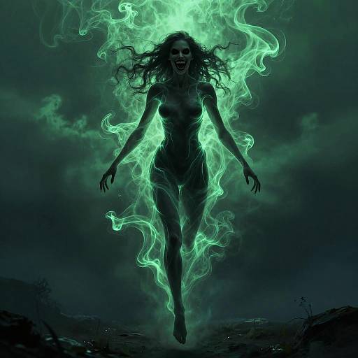 Ethereal Wraith in Emerald Twilight