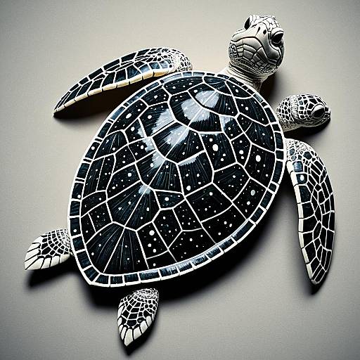 Ornately Carved Rococo Sea Turtle Shell