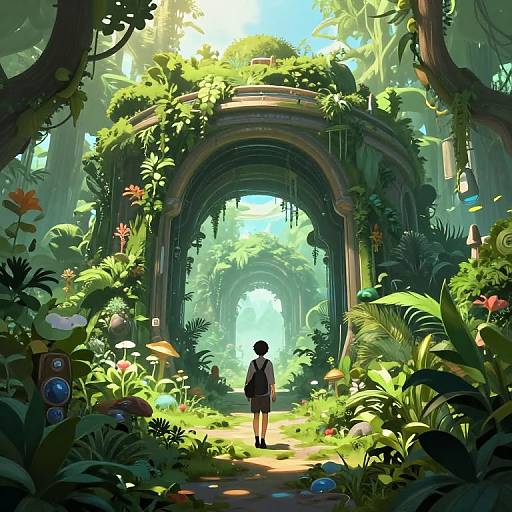 Futuristic Vegetative World Portal