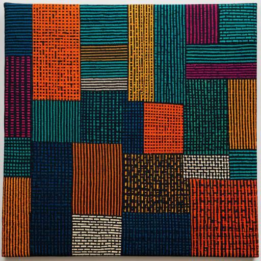 Colorful Abstract Woven Tapestry Canvas