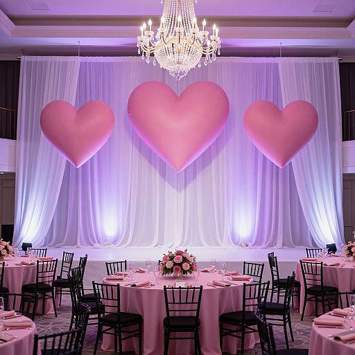 Elegant Valentine Banquet Setup