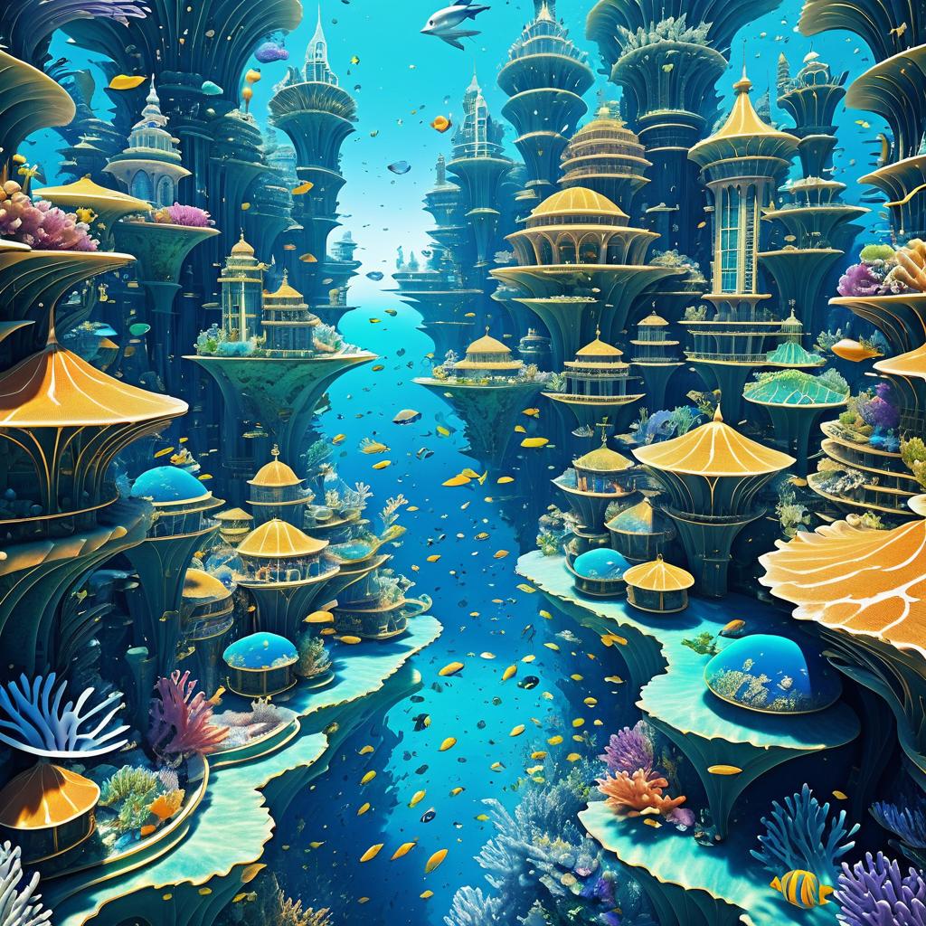 Vibrant Underwater City from Above