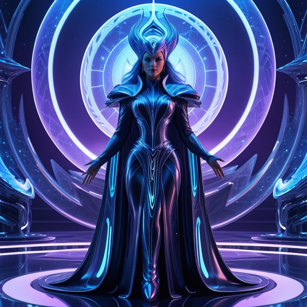 Hyper-Detailed Holographic Sorceress Art