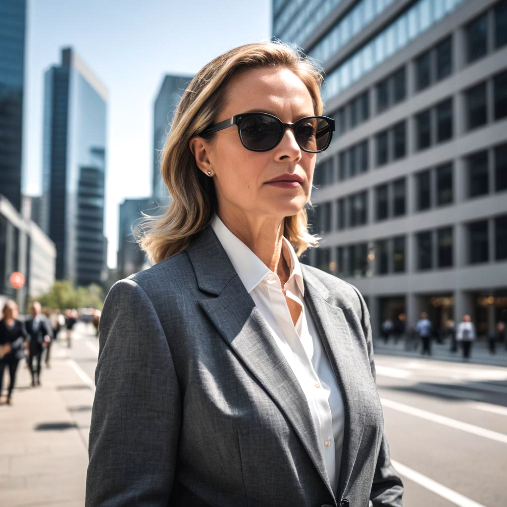 Empowered Businesswoman Overlooking the City