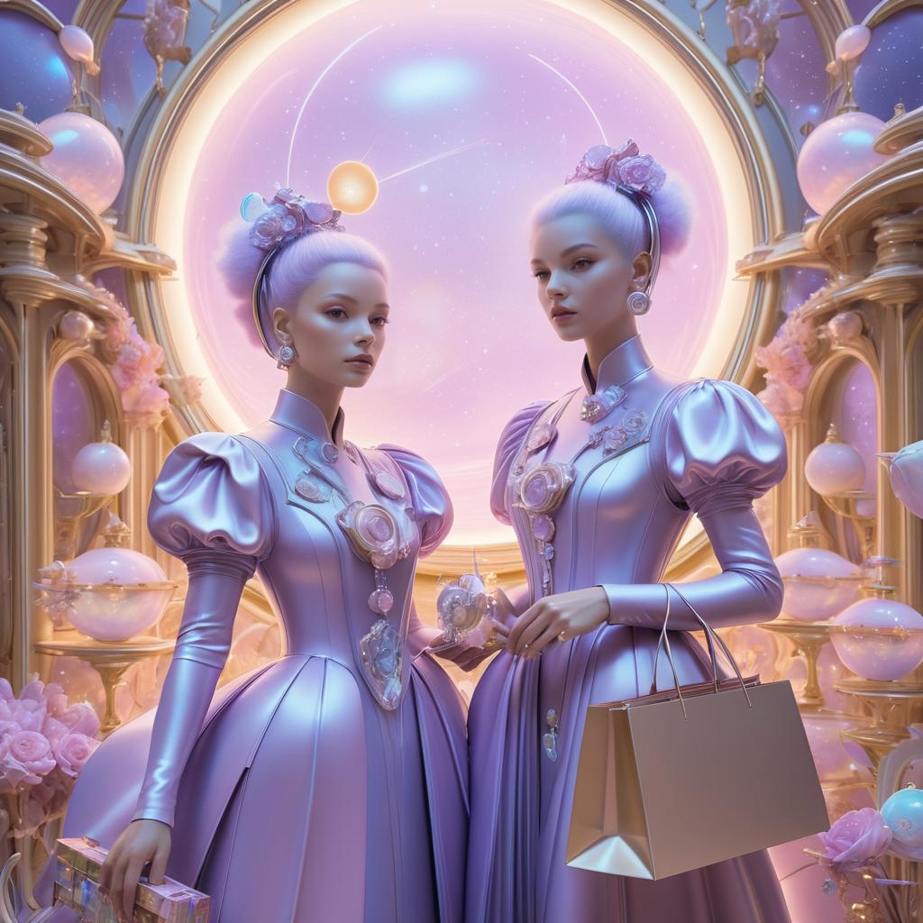 Dreamy Sci-Fi Travelers in Rococo Style