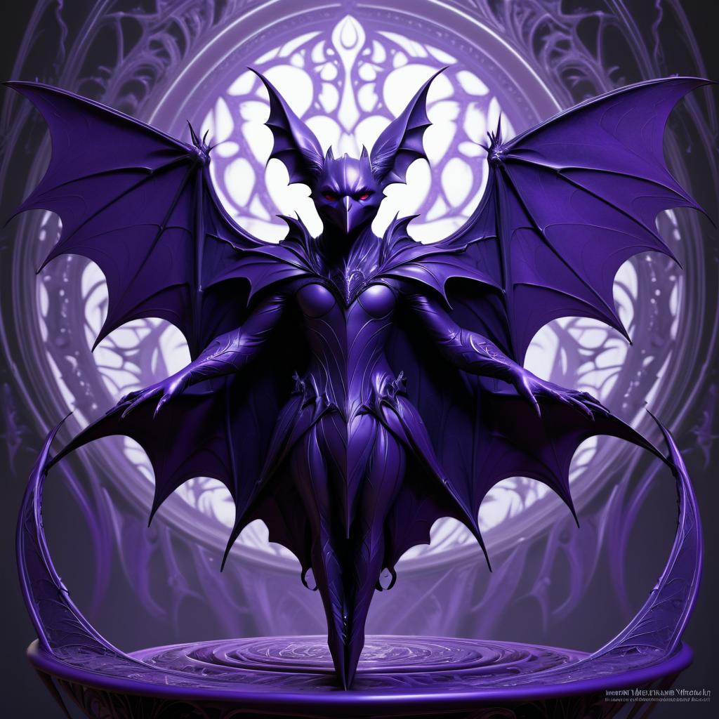 Elegant Anthropomorphic Bat Digital Art