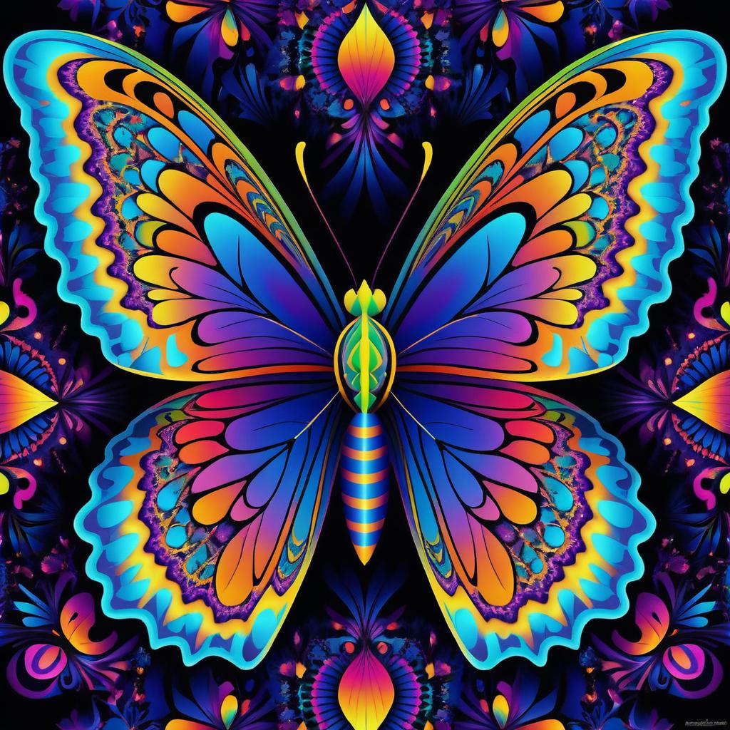 Colorful Psychedelic Butterfly Artwork